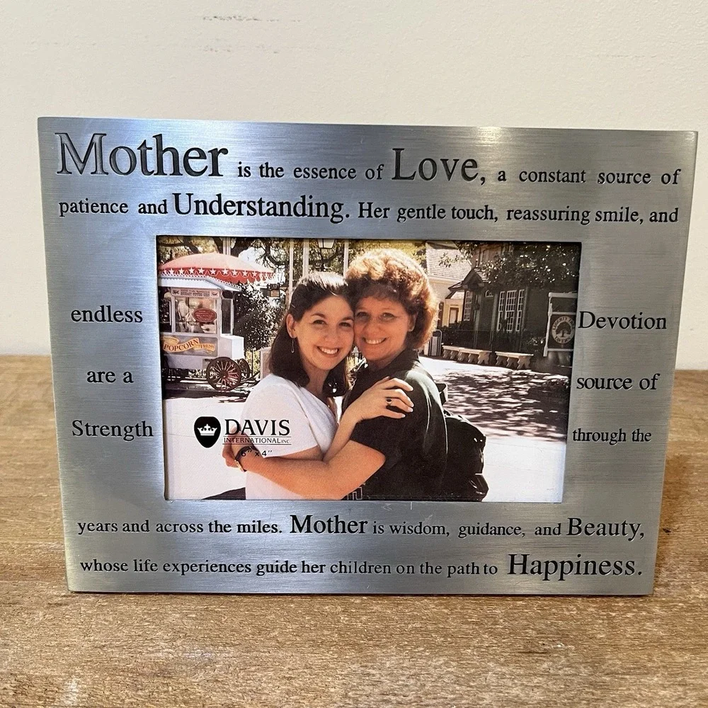 Mother Picture Frame 4x6 Metal Silver Poem Mom Gift Mother's Day Sentimental